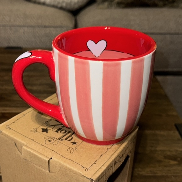 NWT Glory Haus Red/White Heart Lg Coffee/Tea Mug Cup ‘LOVE YOU MORE’ Kalyn Dunks - Picture 13 of 16